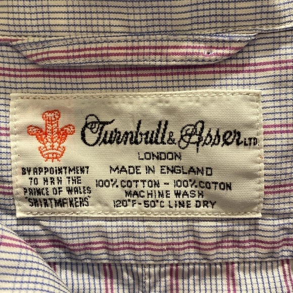 Turnbull & Asser Cotton Nightshirt Blue Pink Window Pane Plaid  L/S  XL FLAWED - Picture 1 of 8